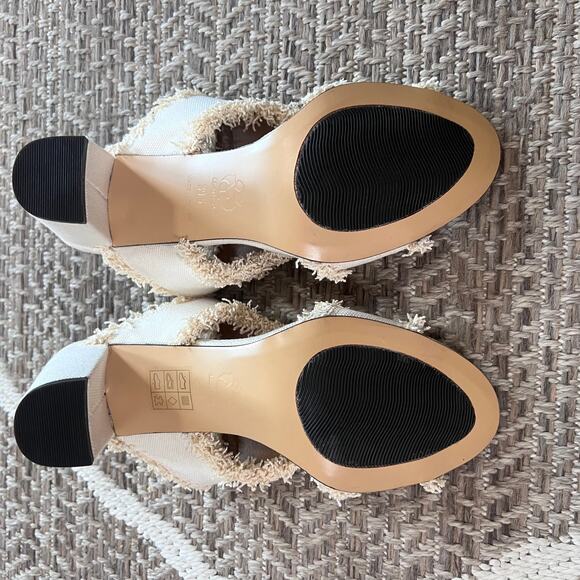 All Black Wild Fringe Heel Sz 39.5 - Picture 5 of 6